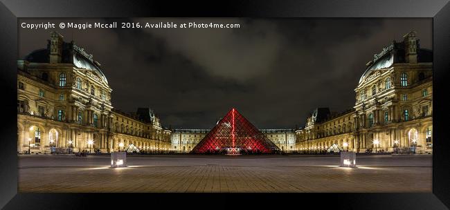 The Louvre at night Framed Print by Maggie McCall