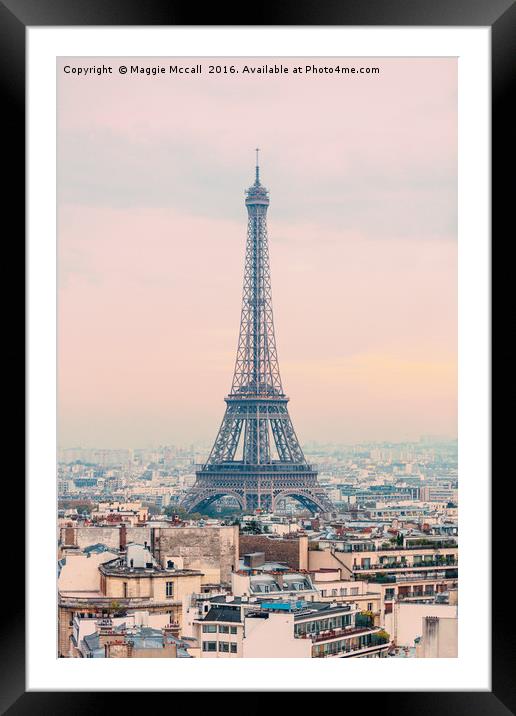 The Eiffel Tower at Sunset Framed Mounted Print by Maggie McCall