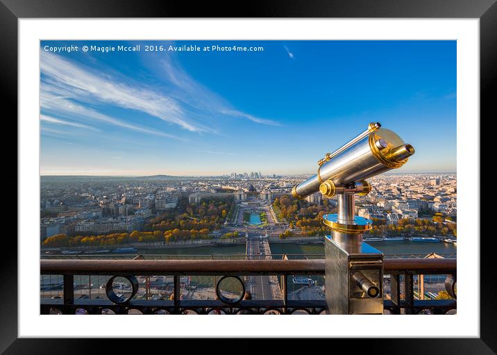 Eiffel Tower Telescope 1 Framed Mounted Print by Maggie McCall