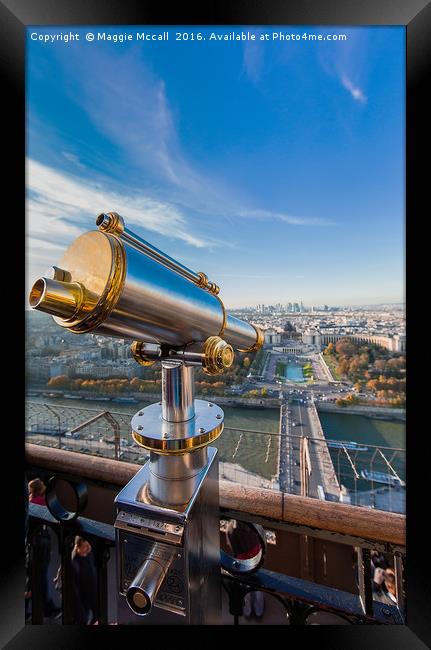 Eiffel Tower Telescope 2 Framed Print by Maggie McCall