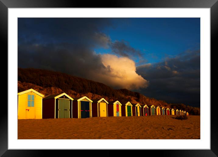 Saunton Sands Beach Huts, Barnstable. Framed Mounted Print by Maggie McCall