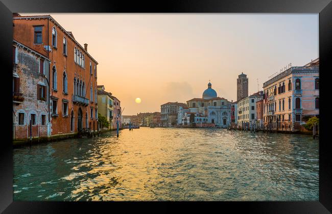 Sunset, Grand Canal, Venice! Framed Print by Maggie McCall