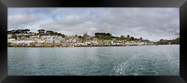Fowey Cornwall Panorama from ferry Framed Print by Maggie McCall