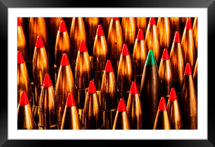 Abstract Pattern of Standing Rifle Bullets Framed Mounted Print by Maggie McCall