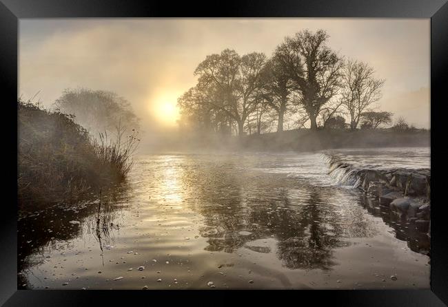 Sunrise on a winters Day on the Tamar River Framed Print by Maggie McCall