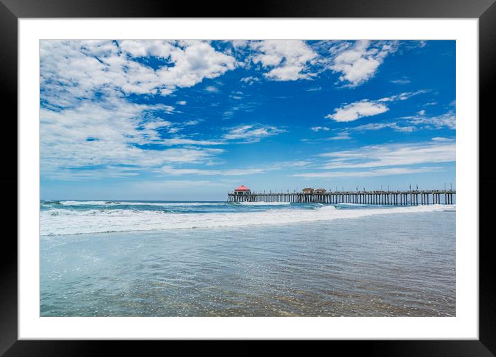 Huntingdon Beach Pier, California. Framed Mounted Print by Maggie McCall