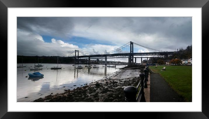 Tamar Bridge, Saltash, Cornwall Framed Mounted Print by Maggie McCall