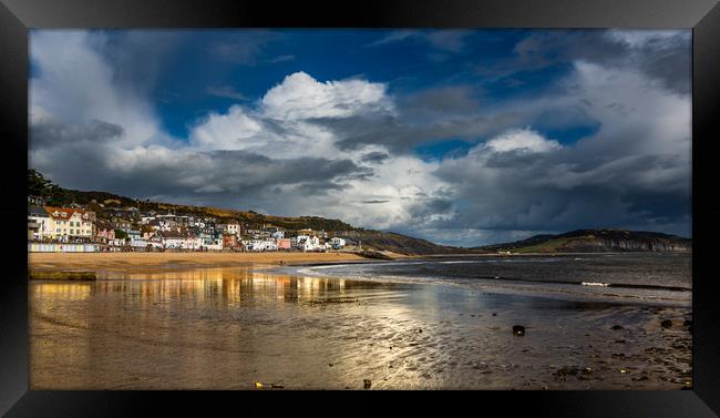 Low Tide Lyme Regis, Dorset. Framed Print by Maggie McCall