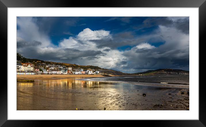 Low Tide Lyme Regis, Dorset. Framed Mounted Print by Maggie McCall