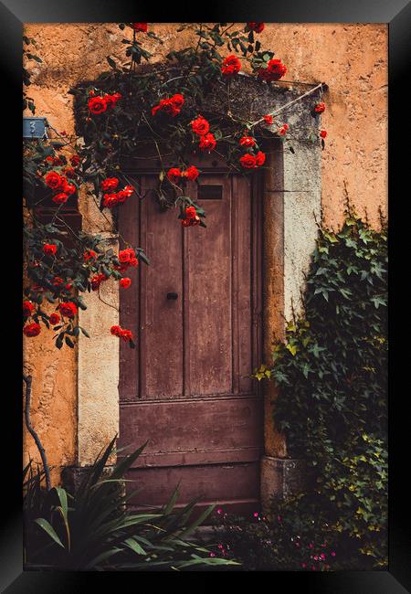 Doorway, Valbonne. France Framed Print by Maggie McCall