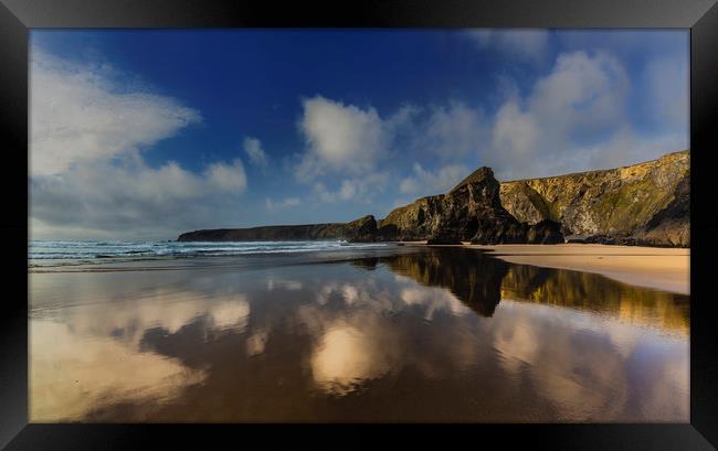 Bedruthan Steps, Cornwall Framed Print by Maggie McCall