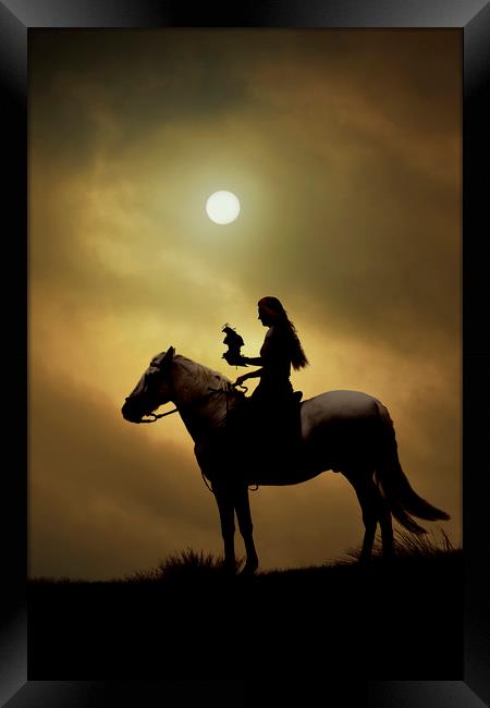 Horseback  Falconry Framed Print by Maggie McCall
