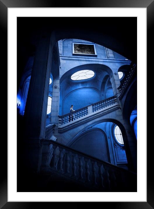 Blue Marble Halls of the Louvre Framed Mounted Print by Maggie McCall
