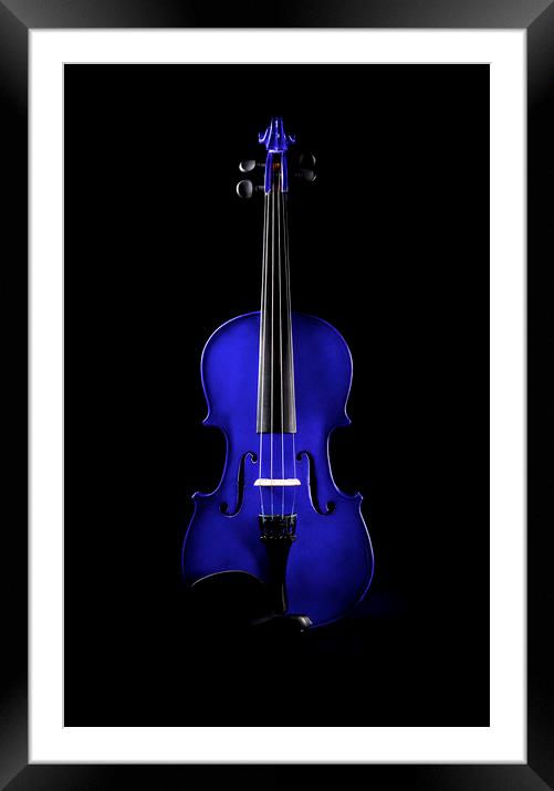 Violet Blue Violin Framed Mounted Print by Maggie McCall