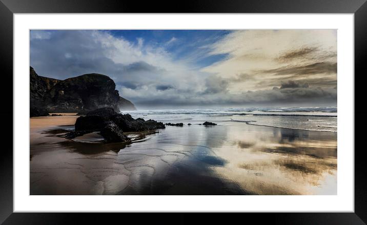 Carnewas and Bedruthan Steps  Framed Mounted Print by Maggie McCall