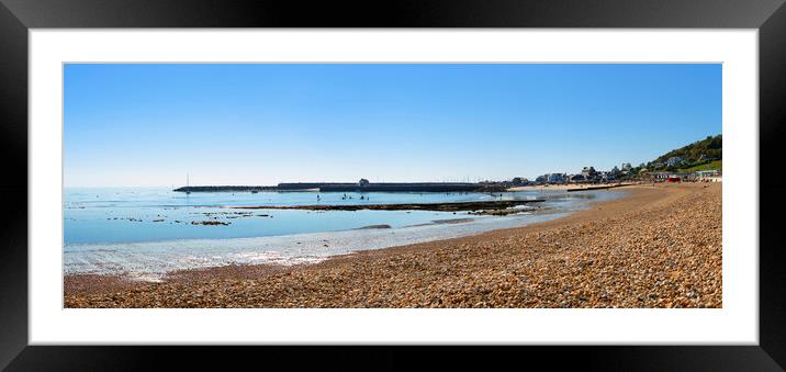 Lyme Regis, the  Cobb from the Beach Framed Mounted Print by Maggie McCall