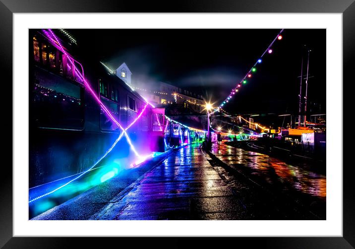 Train of Lights, Dartmouth Framed Mounted Print by Maggie McCall
