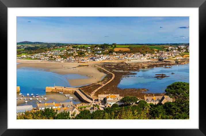 Marazion from Saint Michael's Mount, Cornwall. Framed Mounted Print by Maggie McCall
