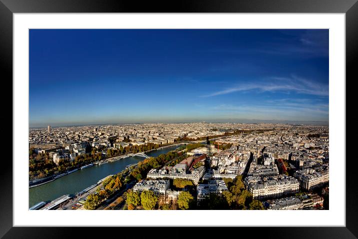 Paris Panorama Vista from Eiffel Tower Framed Mounted Print by Maggie McCall