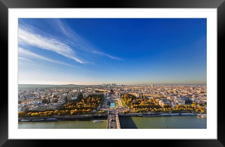 Paris Panorama Vista from Eiffel Tower 2 Framed Mounted Print by Maggie McCall