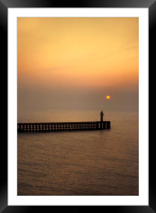 Calais West Pier and Lighthouse, France Framed Mounted Print by Maggie McCall