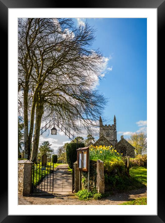 St Petroc Church in Lydford, Devon Framed Mounted Print by Maggie McCall