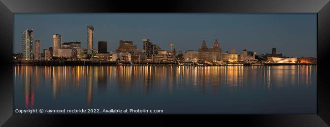 "Lights On" The Iconic Liverpool Waterfront Framed Print by raymond mcbride