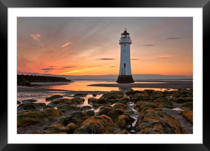 New Brighton Sunset Framed Mounted Print by raymond mcbride