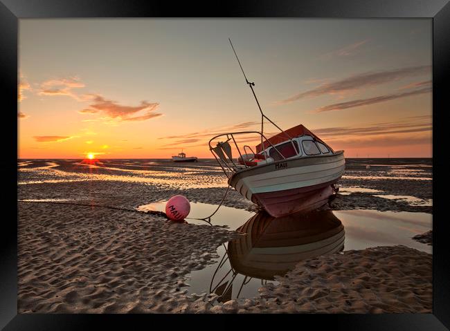 SUNSET ON MEOLS BEACH Framed Print by raymond mcbride