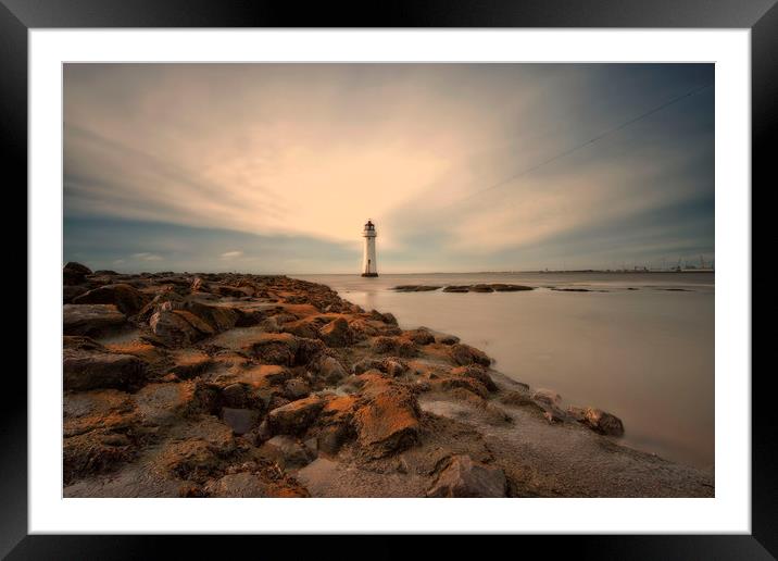 FORT PERCH ROCK LIGHTHOUSE Framed Mounted Print by raymond mcbride