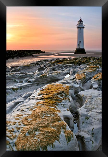 New Brighton Lighthouse (Ground Level) Framed Print by raymond mcbride