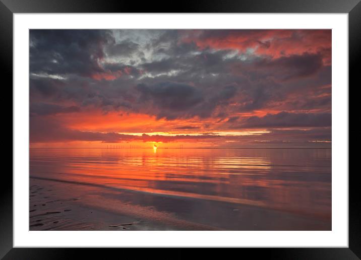 SUNSET (Fiery red sky) Framed Mounted Print by raymond mcbride