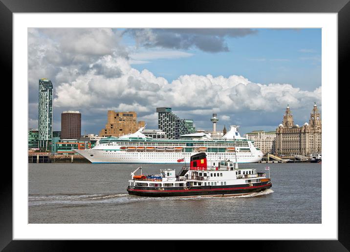 VISION OF THE SEAS CRUISE SHIP ( Pier Head) Framed Mounted Print by raymond mcbride