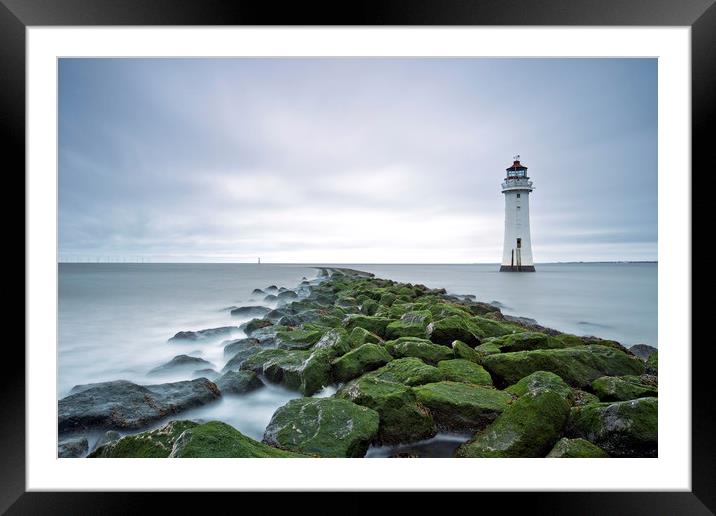 New Brighton Lighthouse (Above and Beyond) Framed Mounted Print by raymond mcbride