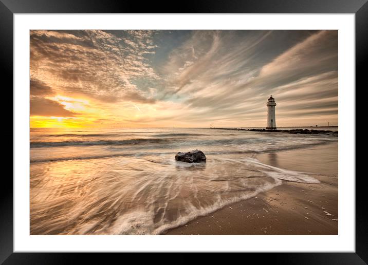 New Brighton Sunset (Driftwood) Framed Mounted Print by raymond mcbride