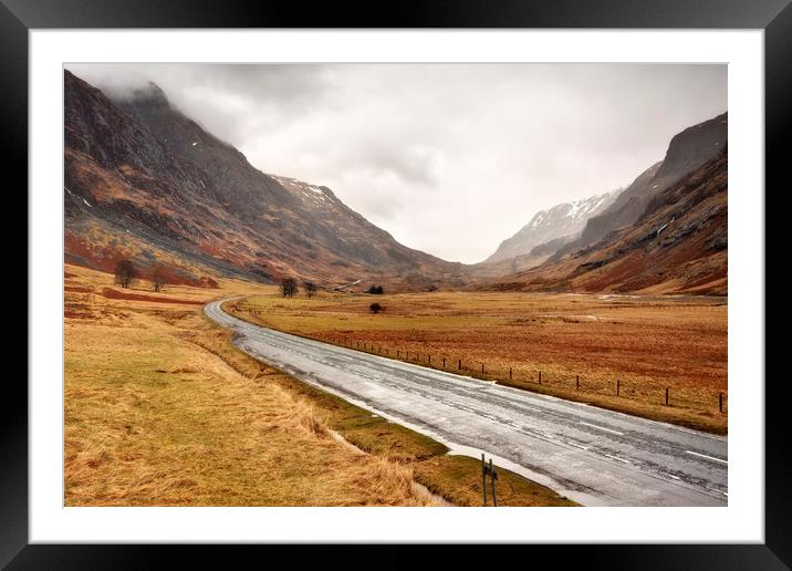 Long and Winding Road (Scotland) Framed Mounted Print by raymond mcbride