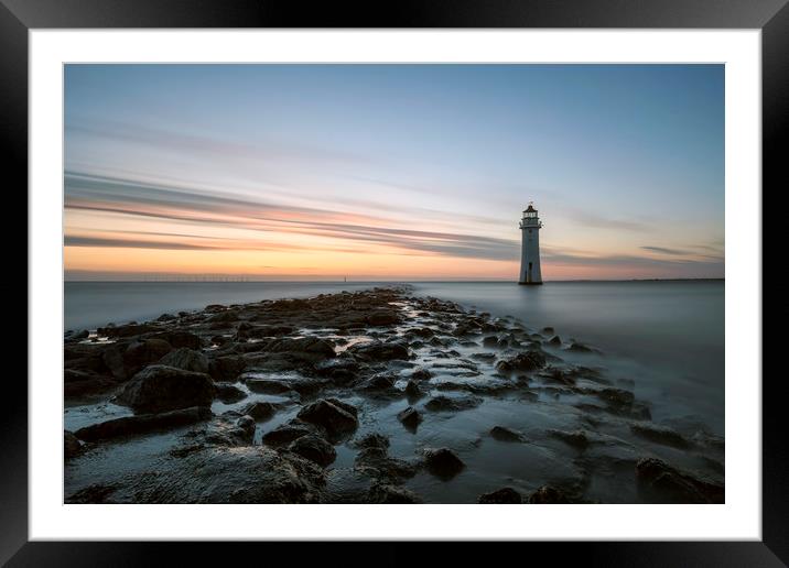 Fort Perch Rock Lighthouse Framed Mounted Print by raymond mcbride