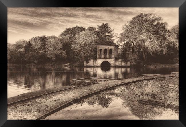 Birkenhead Park Boathouse Framed Print by raymond mcbride