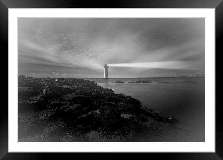 Perch Rock Lighthouse Framed Mounted Print by raymond mcbride
