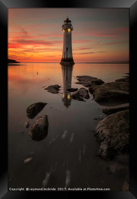 Perch Rock Lighthouse Framed Print by raymond mcbride