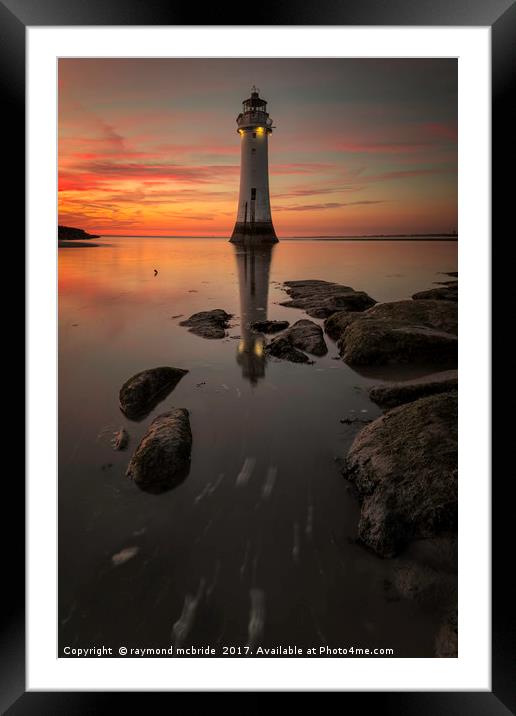 Perch Rock Lighthouse Framed Mounted Print by raymond mcbride