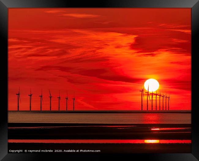 Burbo Bank Sunset Revised Framed Print by raymond mcbride