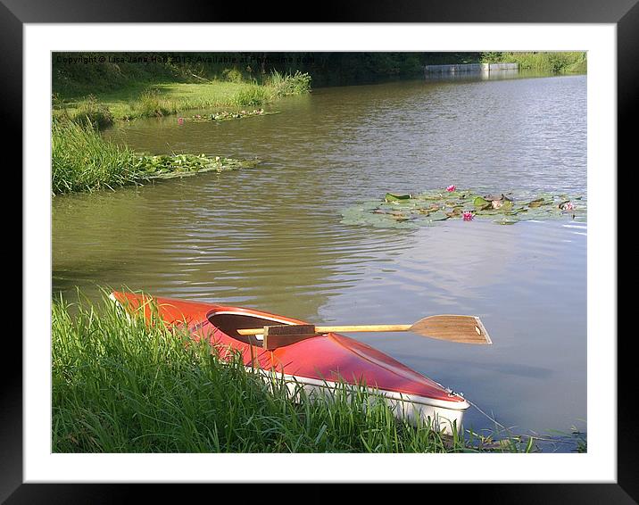 The Red Canoe Framed Mounted Print by Lee Hall