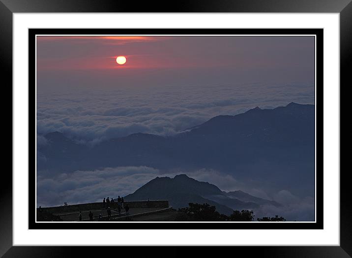 Sunset Above the Clouds Framed Mounted Print by Art Magdaluyo