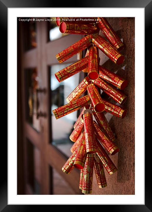 Firecracker decorations, Singapore Framed Mounted Print by J Lloyd