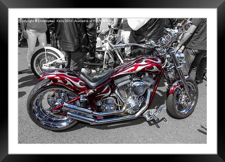Red Harley Custom Framed Mounted Print by Christopher Kelly