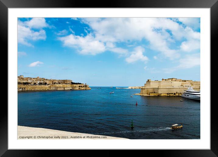 Grand Harbour Valletta Framed Mounted Print by Christopher Kelly