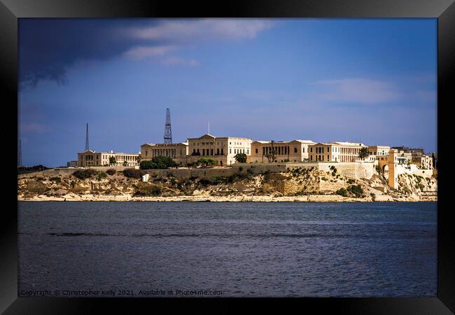 Villa Bighi in Kalkara Framed Print by Christopher Kelly