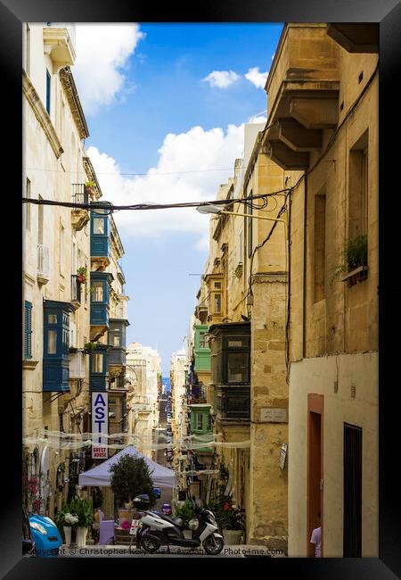 Valletta Street Views  Framed Print by Christopher Kelly