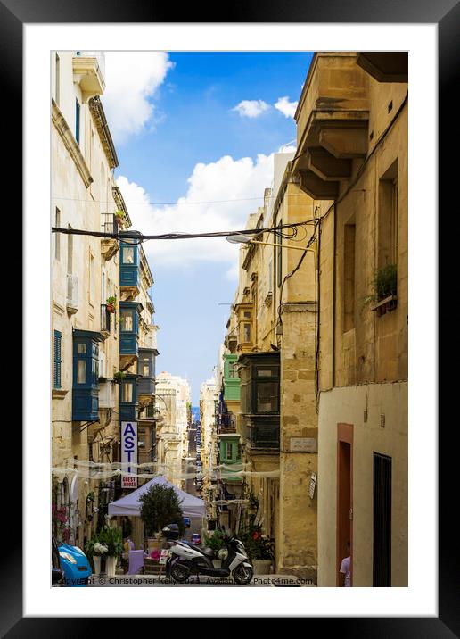 Valletta Street Views  Framed Mounted Print by Christopher Kelly